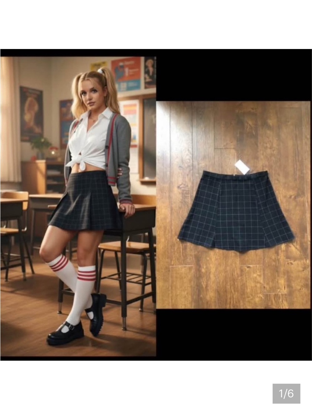 NWT American Apparel Dark Academia ‘School Girl’ Mini Skirt. Large.